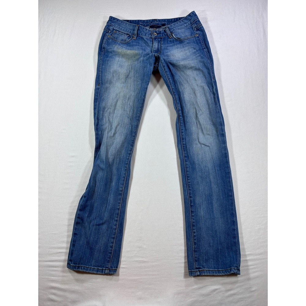 Levis 531 Low Skinny Jeans Womens 8 29 Medium Wash Blue Denim Green Tab